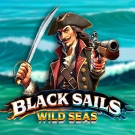 Black Sails Wild Seas slot logo by Infinity Dragon Studios at CasinobossyBlack Sails Wild Seas
