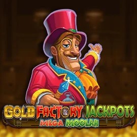 Jackpots logo of Gold Factory Jackpots Mega Moolah from Aurum Signature Studios at Casinobossy